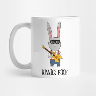 Bunnies Rock! Cute Funny Rabbit Mug